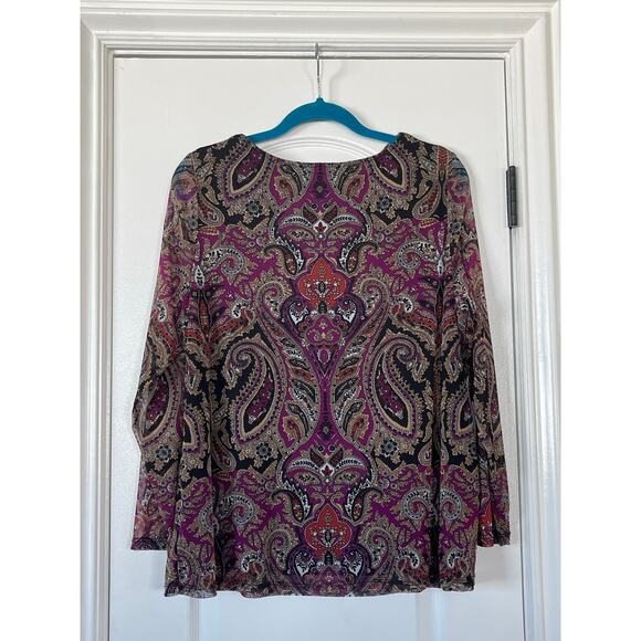 INC International Concepts Mesh Top Cut-Out long Sleeve Nylon  Size OX - Picture 3 of 8